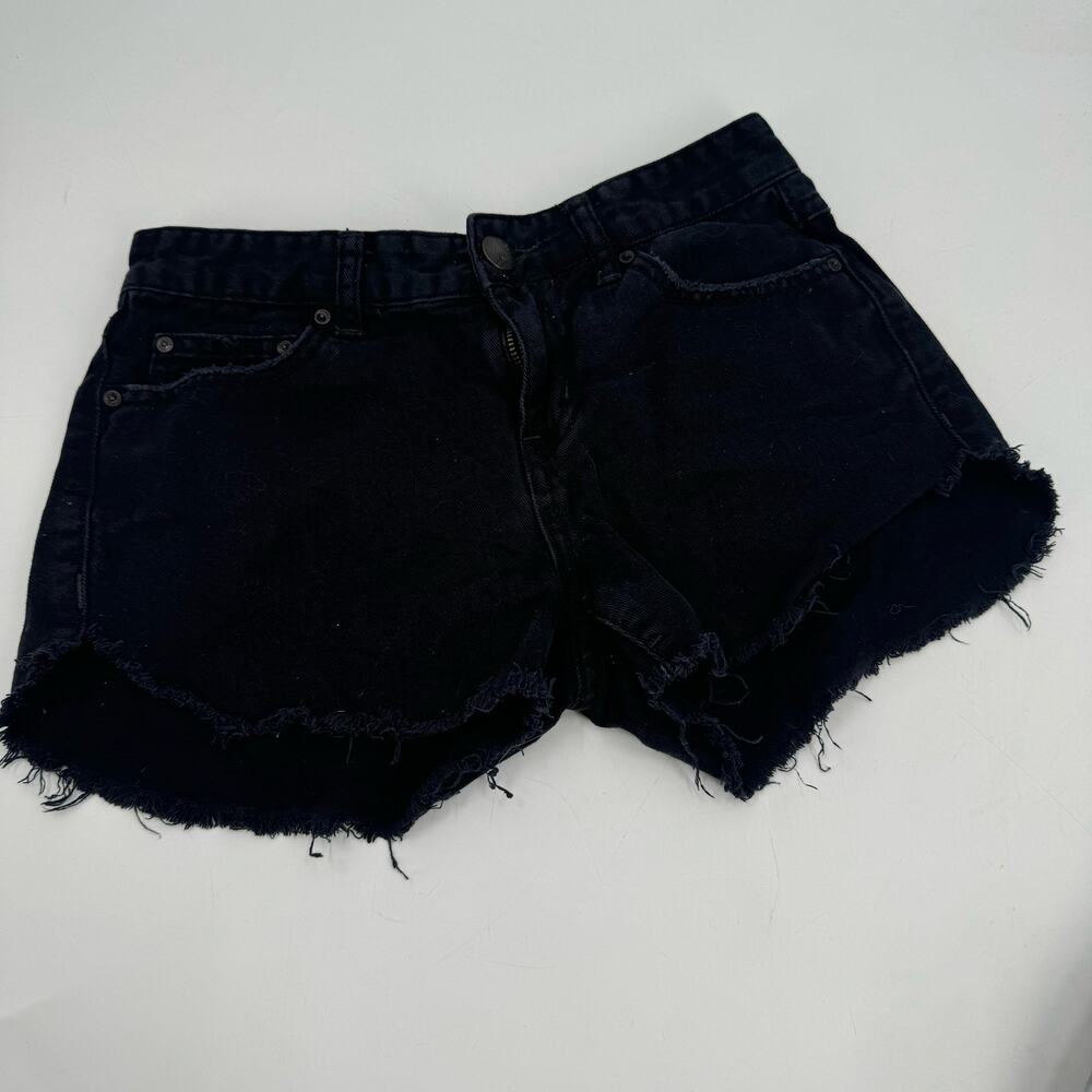 Free people black cotton distressed shorts